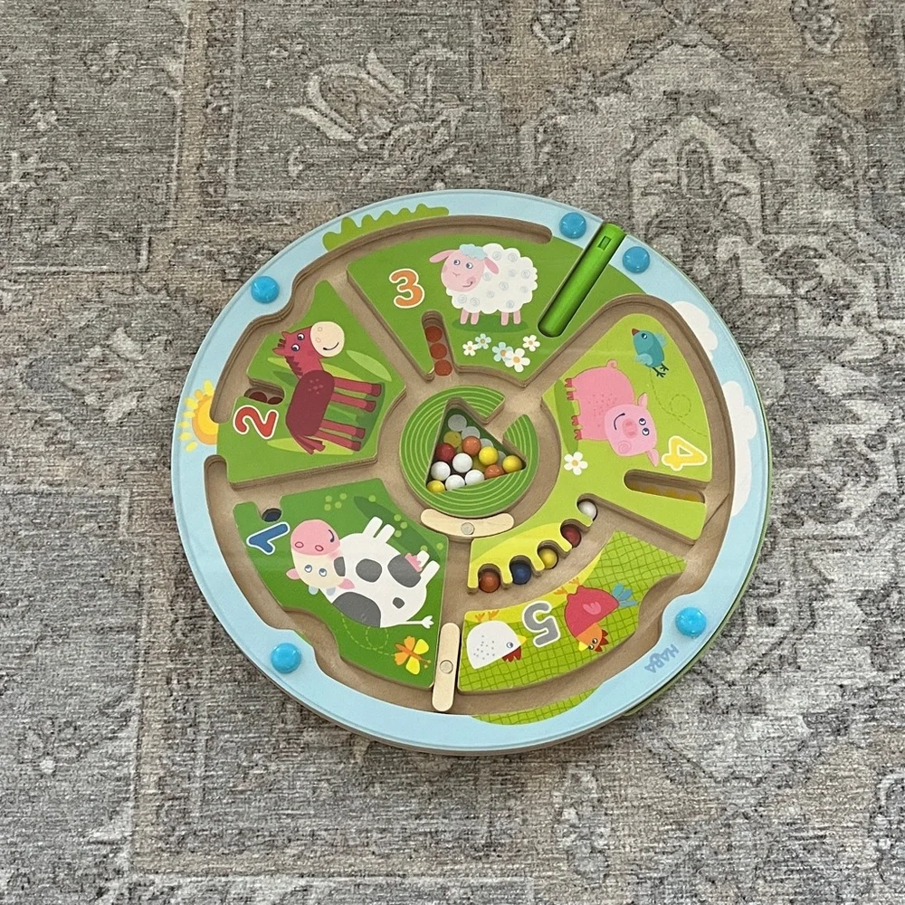 Haba Wooden Number Maze Magnetic Game Early Learning Devlopment Busy Board 24M+